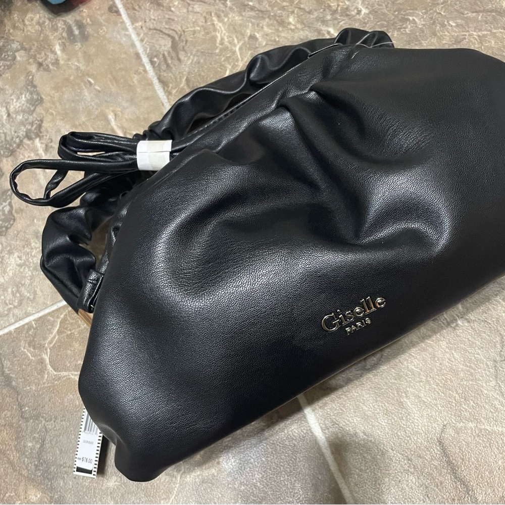 Understated Leather | Crescent Clutch in Black